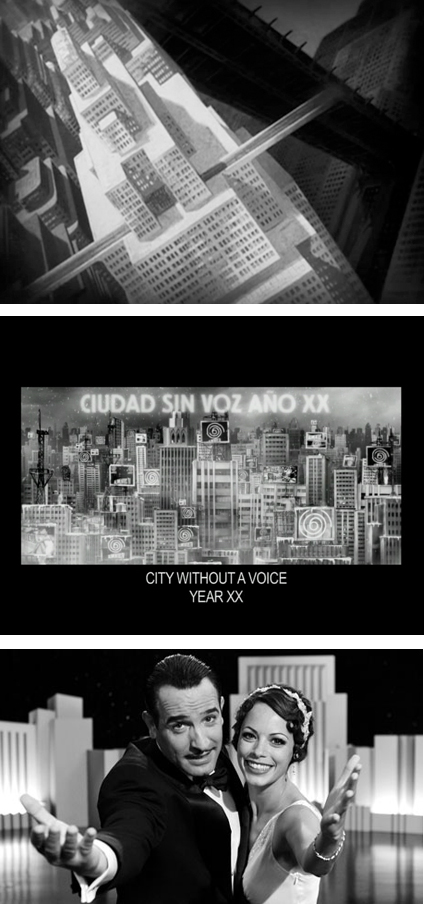 Stills from Metropolis, La Antena and The Artist