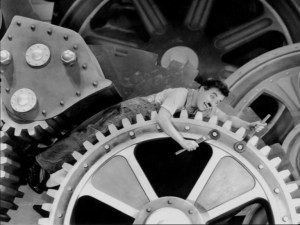 Chaplin is the gremlin in the works of the Machine Age