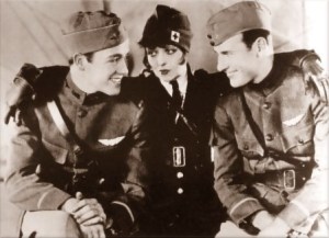 Charles 'Buddy' Rogers, Clara Bow and Richard Arlen in Wings (1927)