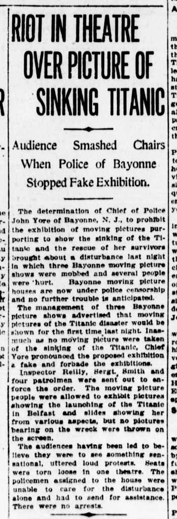 The Titanic cinema riot