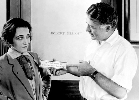 Clarence Brown and Pauline Frederick on the set of Smouldering Fires