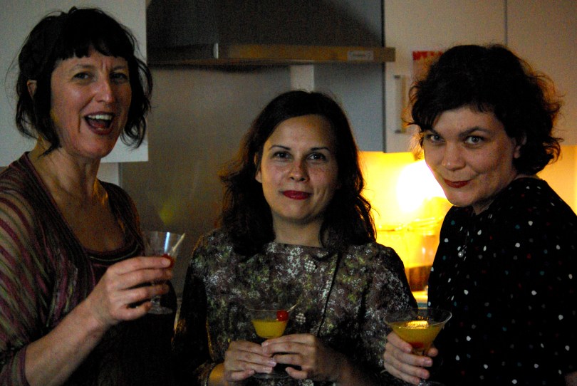 Jenny, Nathalie and Caroline raise a glass to Betty Balfour