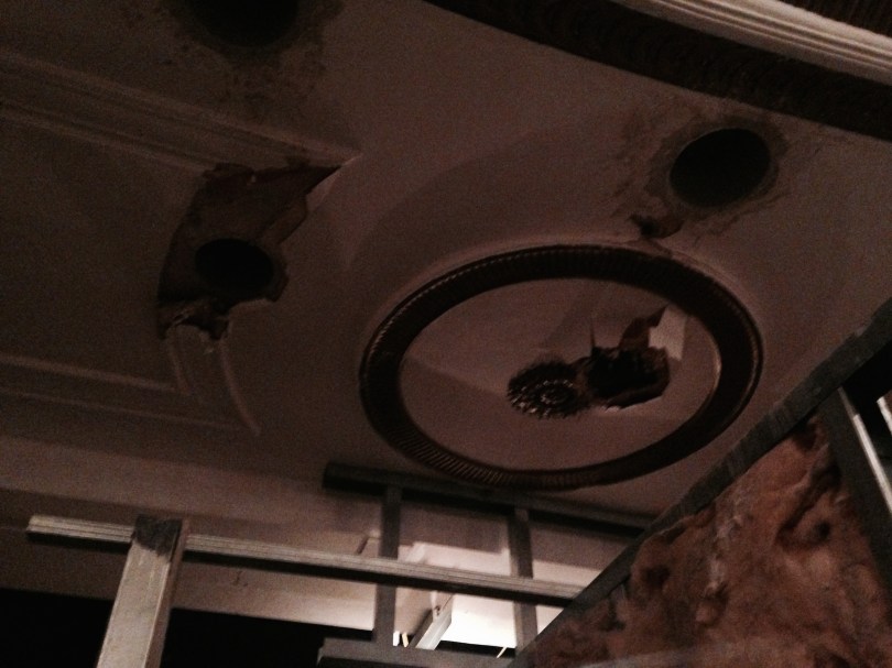 The vaulted and panelled ceiling will be repaired and restored