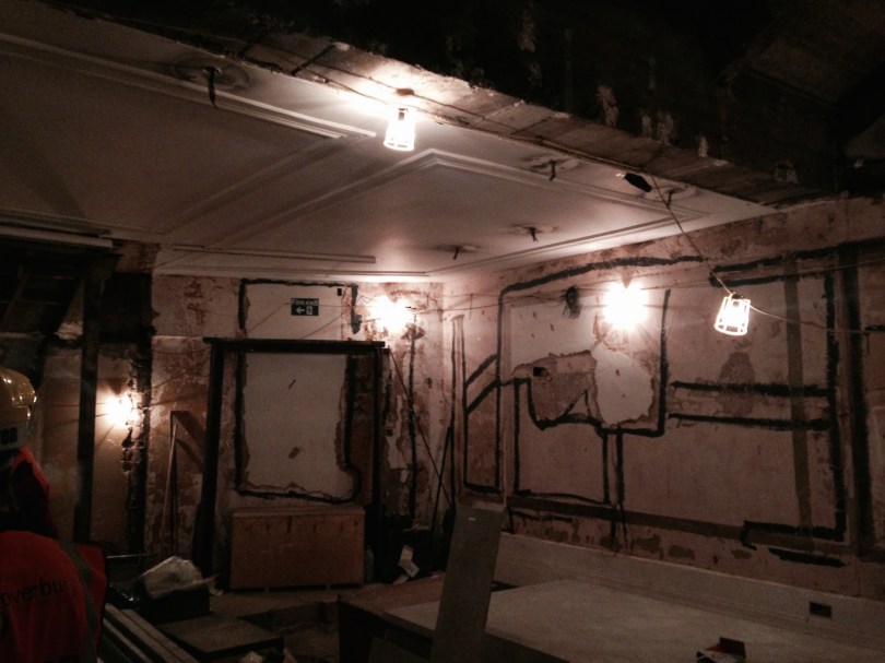 This space will eventually be the mina foyer for patrons entering from Regent Street, comprising a cafe-bar and events space