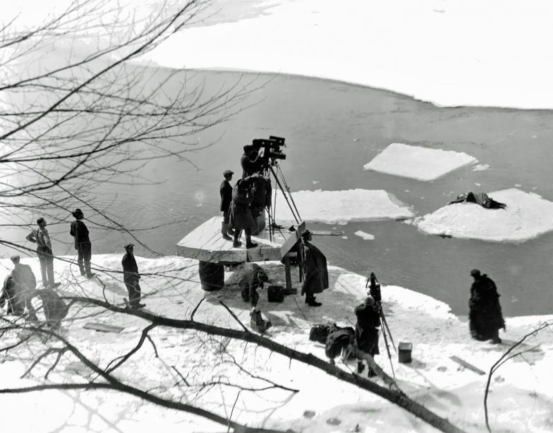 Filming the climax of Way Down East (1920)