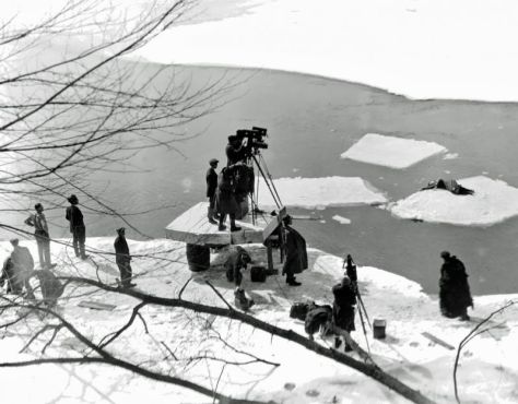 Filming the climax of Way Down East (1920)
